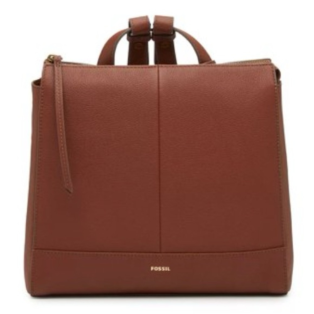 Fossil Tan Leather Backpack